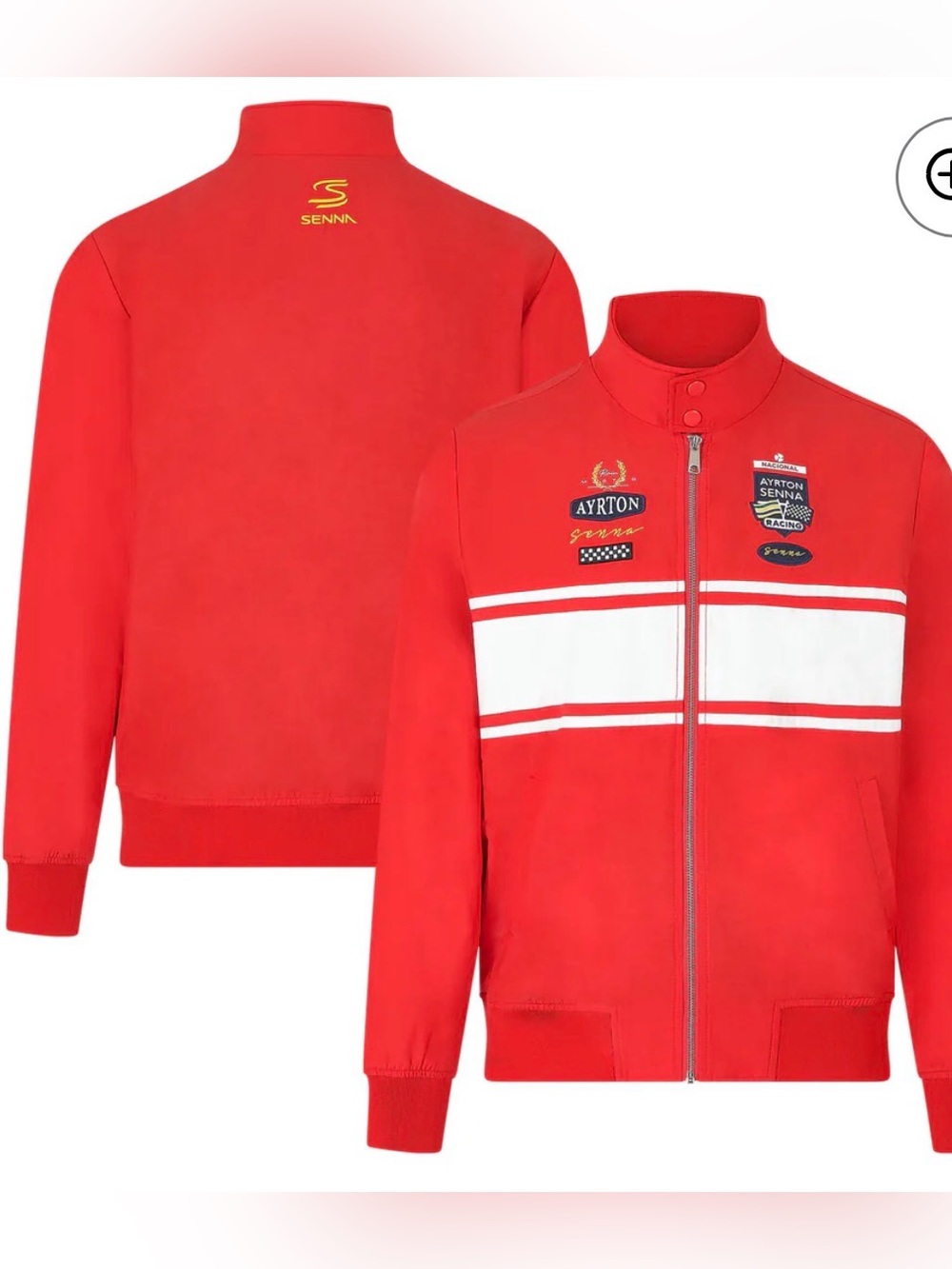 Ayrton Senna Legacy Patchwork Bomber Full-Zip Jacket NWT